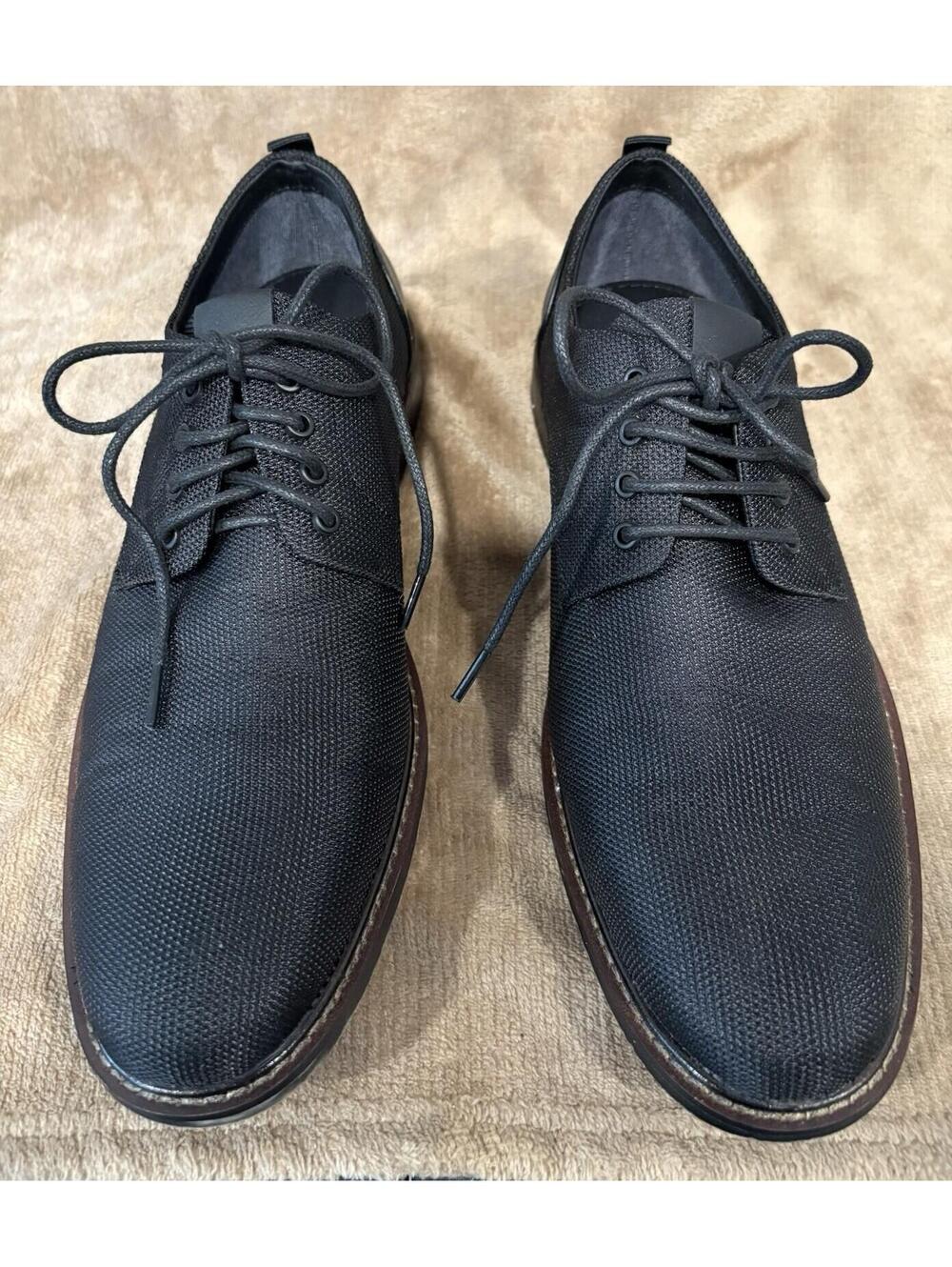 Robert David Men’s Sz 9 M Black Fabric Casual Dress Shoes With Box